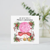 Pickleball met kerst Lijst Feestdagenkaart (Staand voorkant)