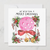 Pickleball met kerst Lijst Feestdagenkaart (Voorkant)