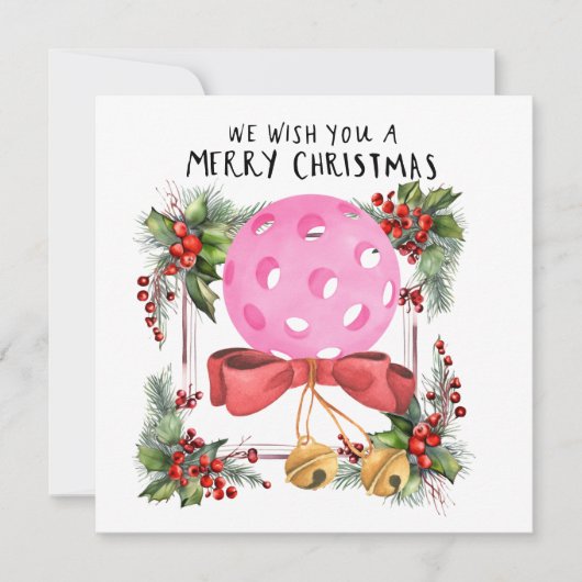 Pickleball met kerst Lijst Feestdagenkaart (Voorkant)