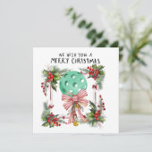 Pickleball met kerst Lijst Feestdagenkaart (Staand voorkant)