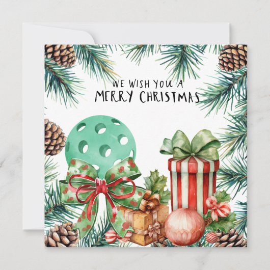 Pickleball met kerst Lijst Feestdagenkaart (Voorkant)