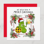 Pickleball met kerst Lijst Feestdagenkaart (Voorkant / Achterkant)