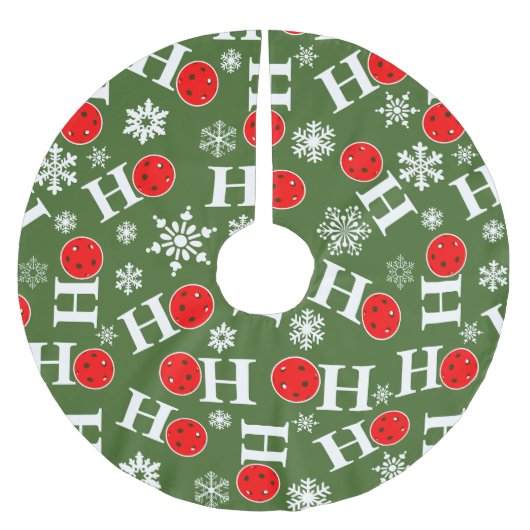 Pickleball met kerstbal Red Green Snowflakes Ho Ho Kerstboom Rok (Voorkant)