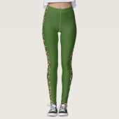 Pickleball met kerstbal Red Green Snowflakes Ho Ho Leggings (Voorkant)