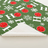 Pickleball met kerstbal Red Green Snowflakes Ho Ho Sherpa Deken (3/4)