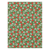 Pickleball met kerstbal Red Green Snowflakes Ho Ho Tafelkleed (Voorkant)