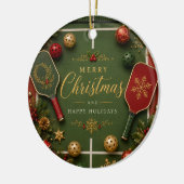 Pickleball met Kerstframe Keramisch Ornament (Links)