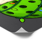 Pickleball Met Kerstman Hoed Grappig Kerstmis Kers Poster (Hoek)