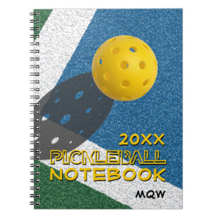 Pickleball met monogram voor elk jaar notitieboek