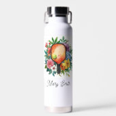 Pickleball met mooie bloemen waterfles (Voorkant)