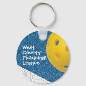 Pickleball met naam, team of liga sleutelhanger (Voorkant)