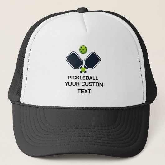 Pickleball met Paddles & Ball Custom Trucker Pet (Voorkant)