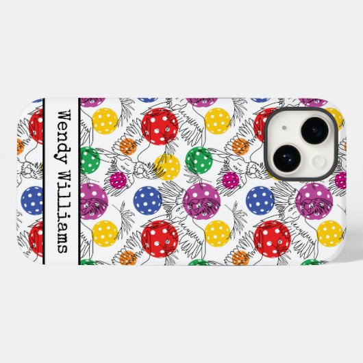 Pickleball met 🦜 parrots, iPhone 14 Case-Mate iPhone Case (Achterkant (horizontaal))
