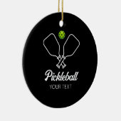 Pickleball met peddels & bal gepersonaliseerd keramisch ornament (Rechts)