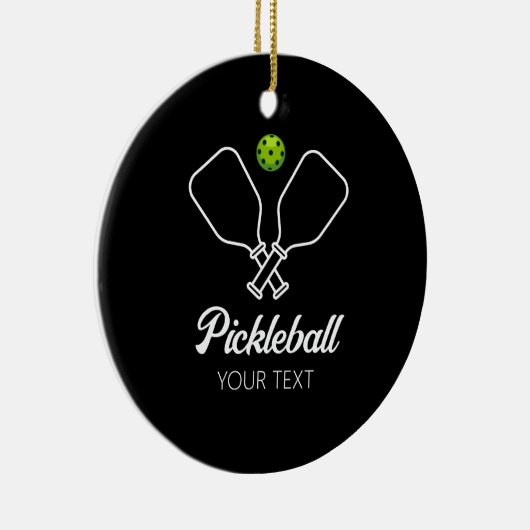 Pickleball met peddels & bal gepersonaliseerd keramisch ornament (Rechts)