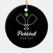 Pickleball met peddels & bal gepersonaliseerd keramisch ornament (Voorkant)