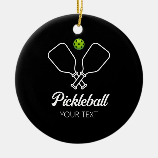 Pickleball met peddels & bal gepersonaliseerd keramisch ornament (Voorkant)