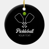 Pickleball met peddels & bal gepersonaliseerd keramisch ornament (Achterkant)