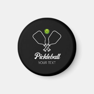 Pickleball met peddels & bal gepersonaliseerd magneet