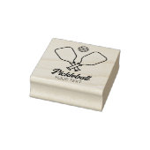 Pickleball met peddels & bal gepersonaliseerd rubberstempel (Stempel)