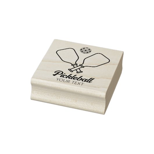 Pickleball met peddels & bal gepersonaliseerd rubberstempel (Stempel)