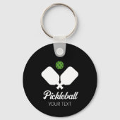 Pickleball met peddels & bal gepersonaliseerd sleutelhanger (Voorkant)
