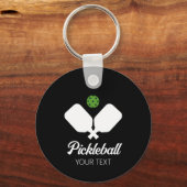 Pickleball met peddels & bal gepersonaliseerd sleutelhanger (Achterkant)
