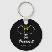 Pickleball met peddels & bal gepersonaliseerd sleutelhanger (Achterkant)