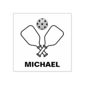 Pickleball met peddels & bal Gepersonaliseerde naa Rubberstempel (Afrduk)