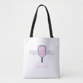 Pickleball met Pickleball Paddle gepersonaliseerd Tote Bag (Voorkant)