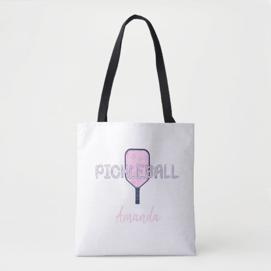 Pickleball met Pickleball Paddle gepersonaliseerd Tote Bag (Voorkant)