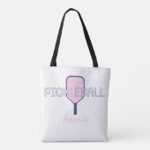 Pickleball met Pickleball Paddle gepersonaliseerd Tote Bag (Achterkant)