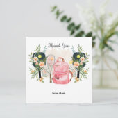 Pickleball met prachtige bloemen bedankkaart (Staand voorkant)