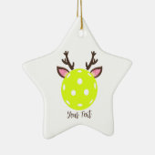 Pickleball met rendier Antlers. Funny Pickleball Keramisch Ornament (Rechts)
