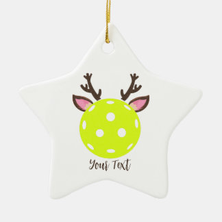 Pickleball met rendier Antlers. Funny Pickleball Keramisch Ornament