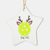 Pickleball met rendier Antlers. Funny Pickleball Keramisch Ornament (Links)
