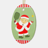 Pickleball mevrouw Claus Keramisch Ornament (Links)