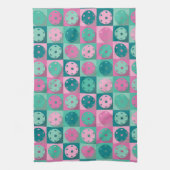 Pickleball (mijngroen en roze) theedoek (Verticaal)