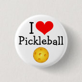 Pickleball Mini Button: Ik hou van Pickleball Ronde Button 3,2 Cm (Voorkant)