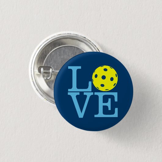 Pickleball Mini Button: PLAATS (blauw) Ronde Button 3,2 Cm (Voorkant /achterkant)