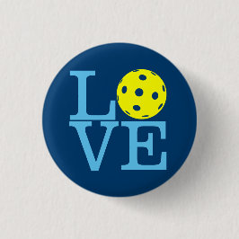 Pickleball Mini Button: PLAATS (blauw) Ronde Button 3,2 Cm