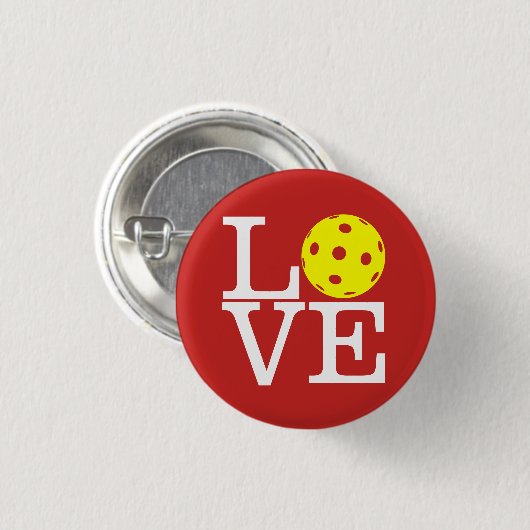 Pickleball Mini Button: VERLIES (rood) Ronde Button 3,2 Cm (Voorkant /achterkant)