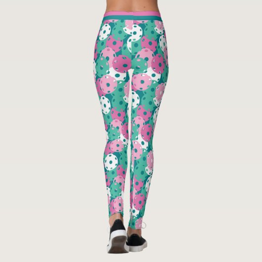 Pickleball - minty / roze mix van kleine picklebal leggings (Achterkant)