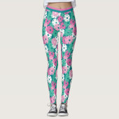 Pickleball - minty / roze mix van kleine picklebal leggings (Voorkant)