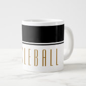 PICKLEBALL Modern Fun Zwart Wit Kleurenblok Grote Koffiekop (Voorkant rechts)