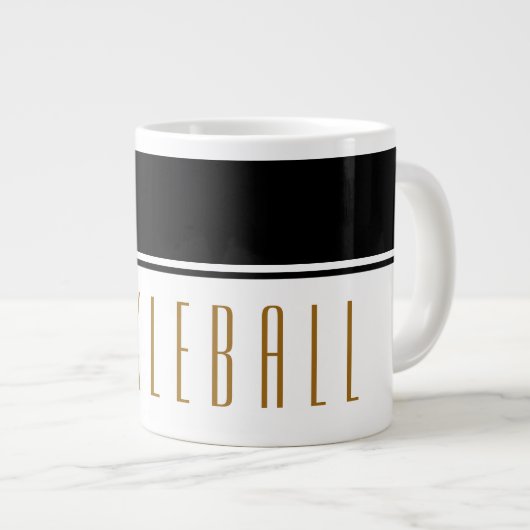 PICKLEBALL Modern Fun Zwart Wit Kleurenblok Grote Koffiekop (Voorkant rechts)
