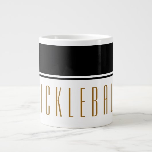 PICKLEBALL Modern Fun Zwart Wit Kleurenblok Grote Koffiekop (Voorkant)