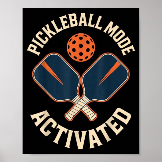Pickleball-modus geactiveerde sportatleet poster (Voorkant)