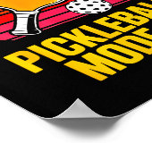 Pickleball-modus op retro zonsondergang pickleball poster (Hoek)