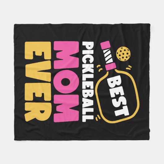 Pickleball Moeder Beste Fleece Deken (Voorkant (Horizontaal))
